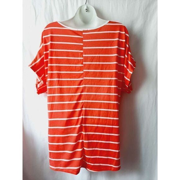 Ultra teeze coral white striped large blouse - Picture 2 of 4